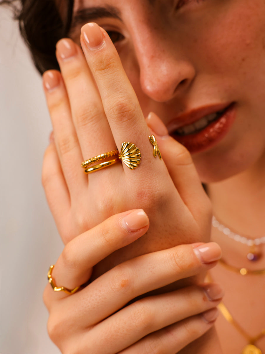 Shell Starfish Ring