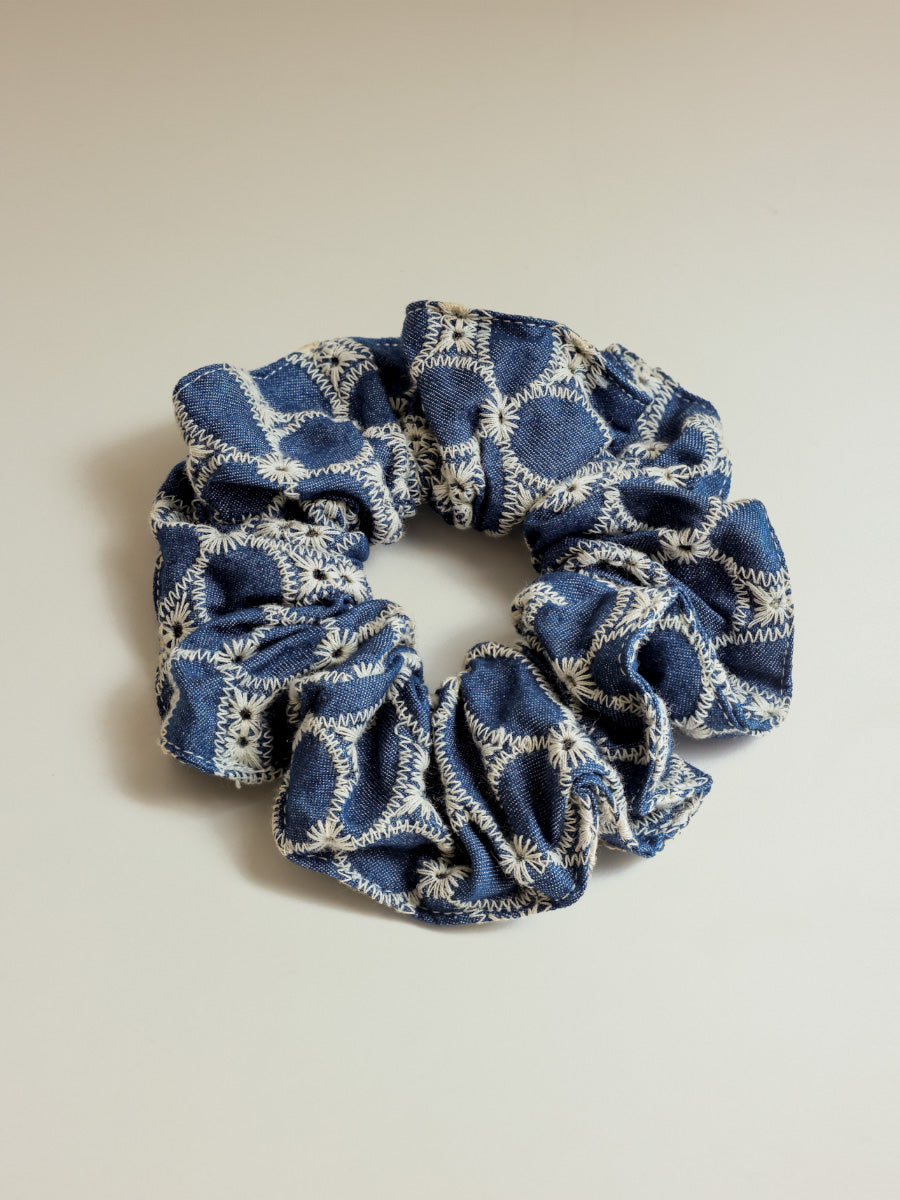 Denim Fairy Scrunchie Dark Blue