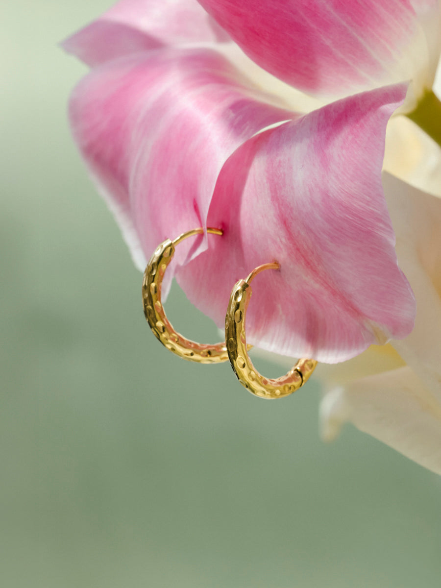 22mm Textured Hoops Ohrringe