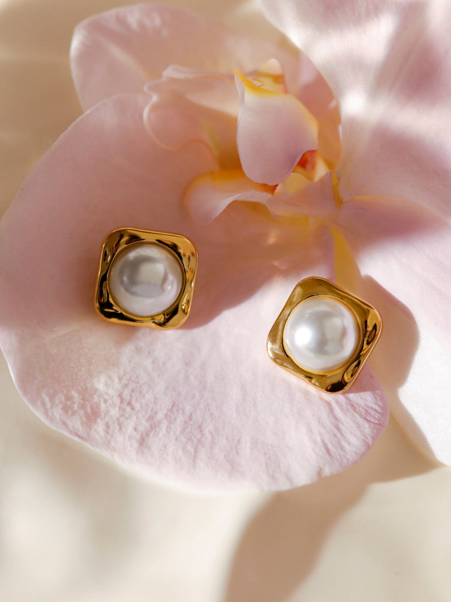 Modern Edge Pearl Ohrringe