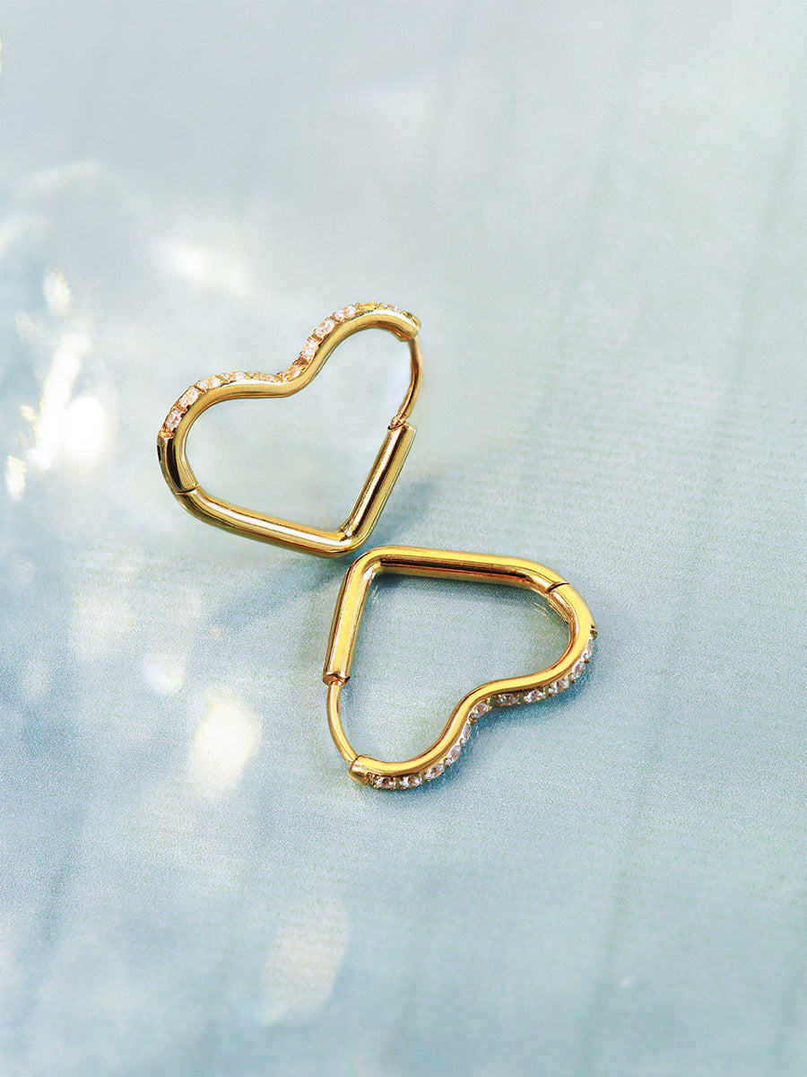 Shining Open Heart Ohrringe