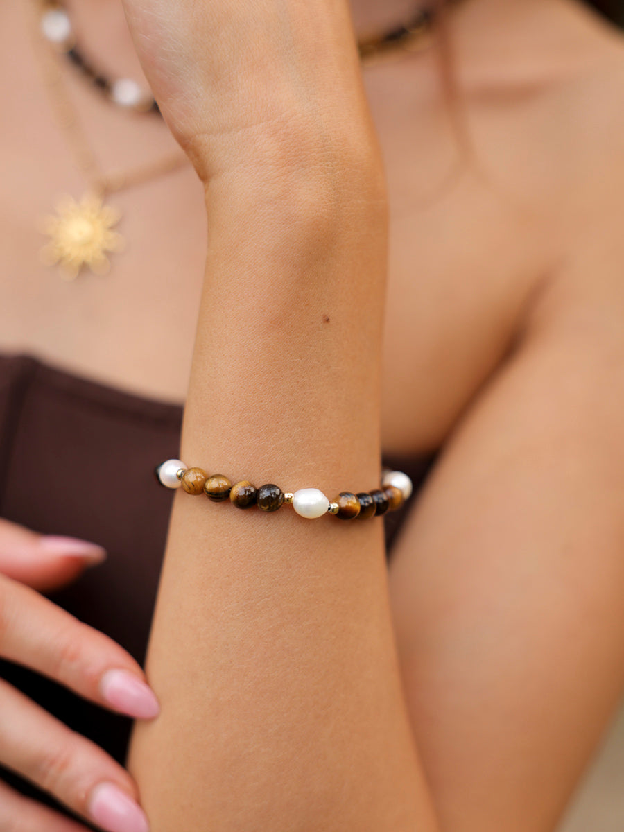 Dawn Pearl Tiger's Eye Set