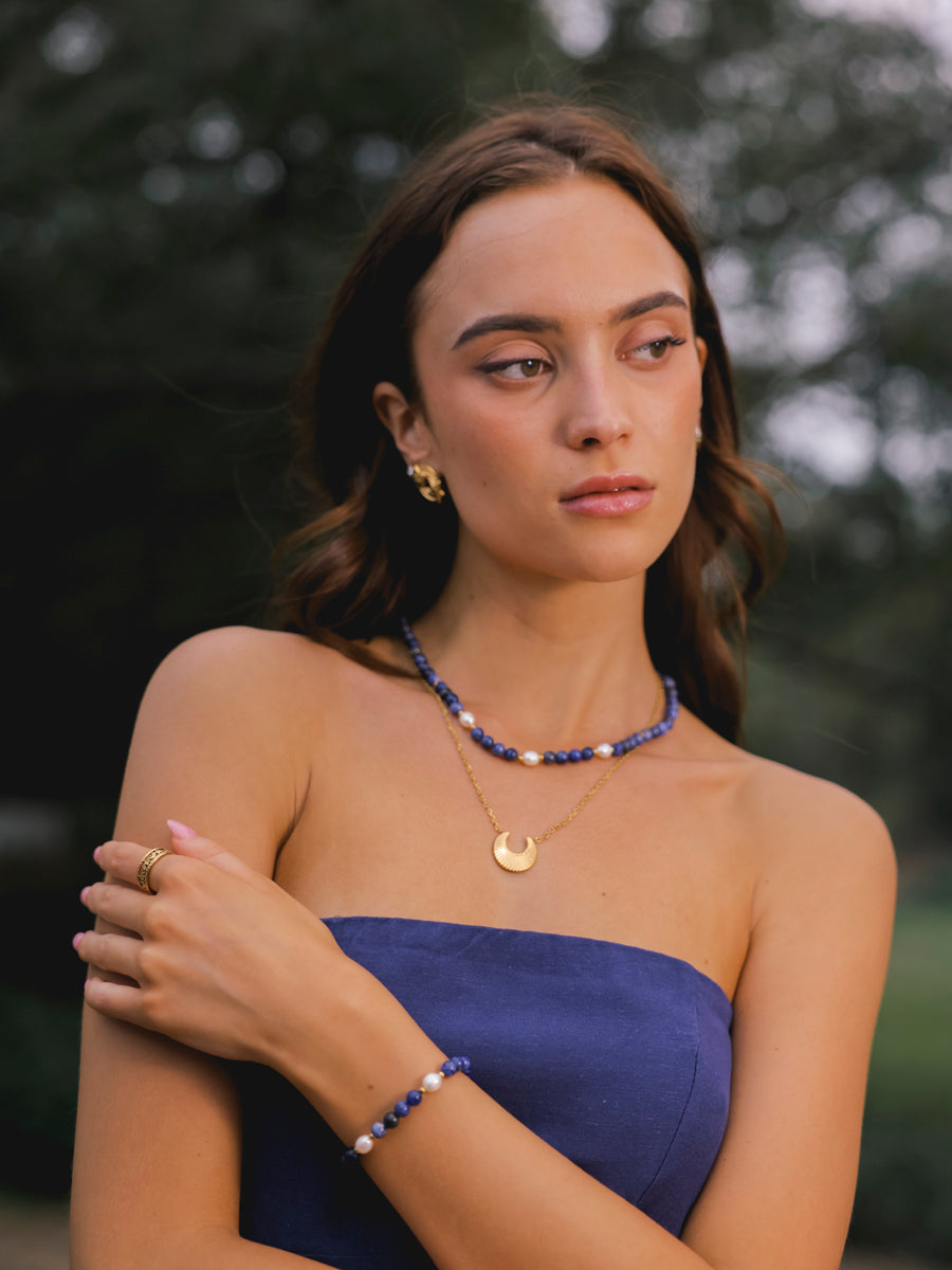 Dawn Pearl Dark Blue ARMBAND