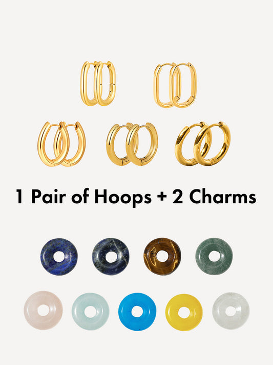 Bold Chic Hoops & Ohrring-Charms Bundle