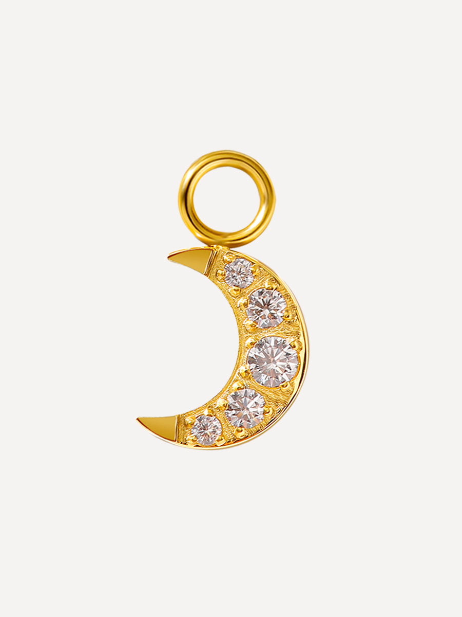 10x8mm Dazzling Moon Ohrring-Charm