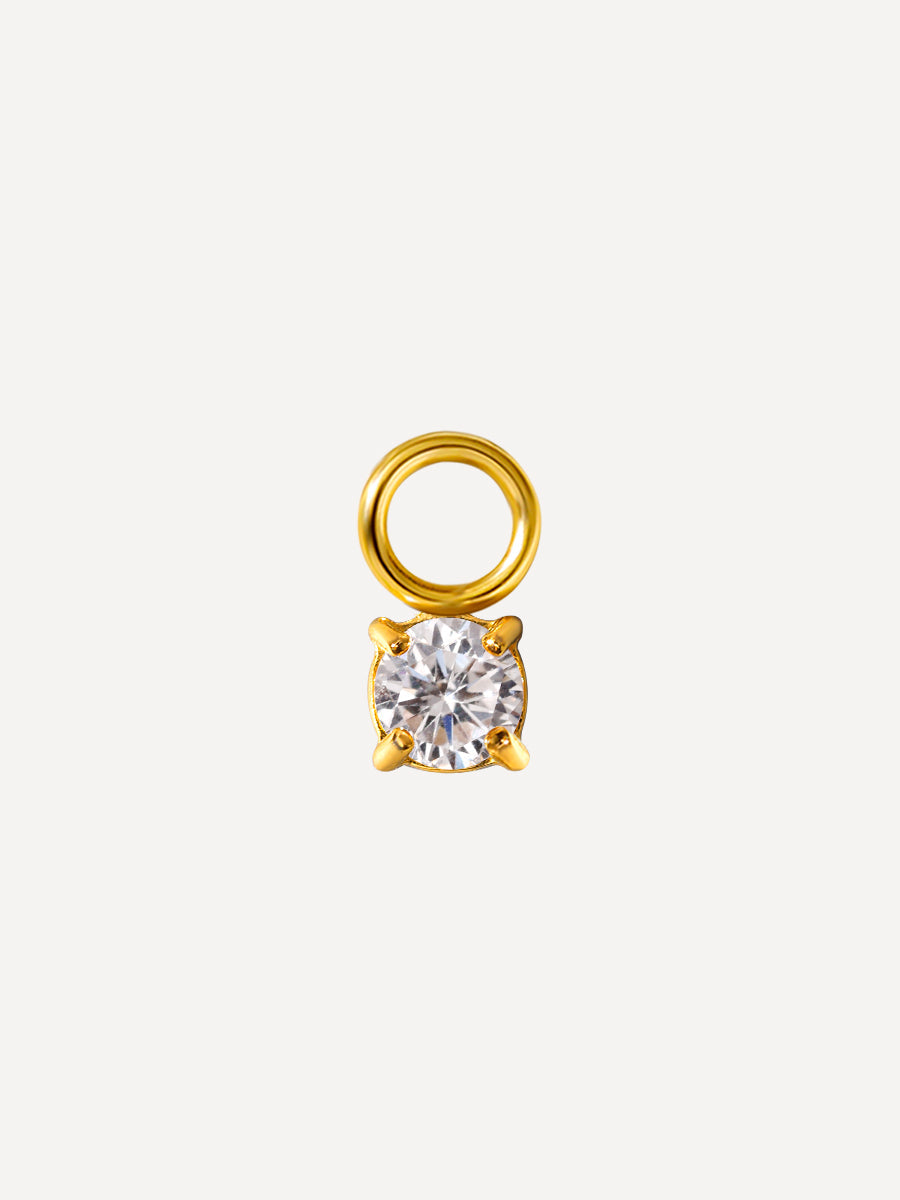 3,8x4mm Unique Sparkling Ohrring-Charm
