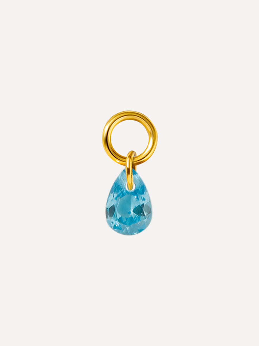 6x4mm Blue Drop Ohrring-Charm
