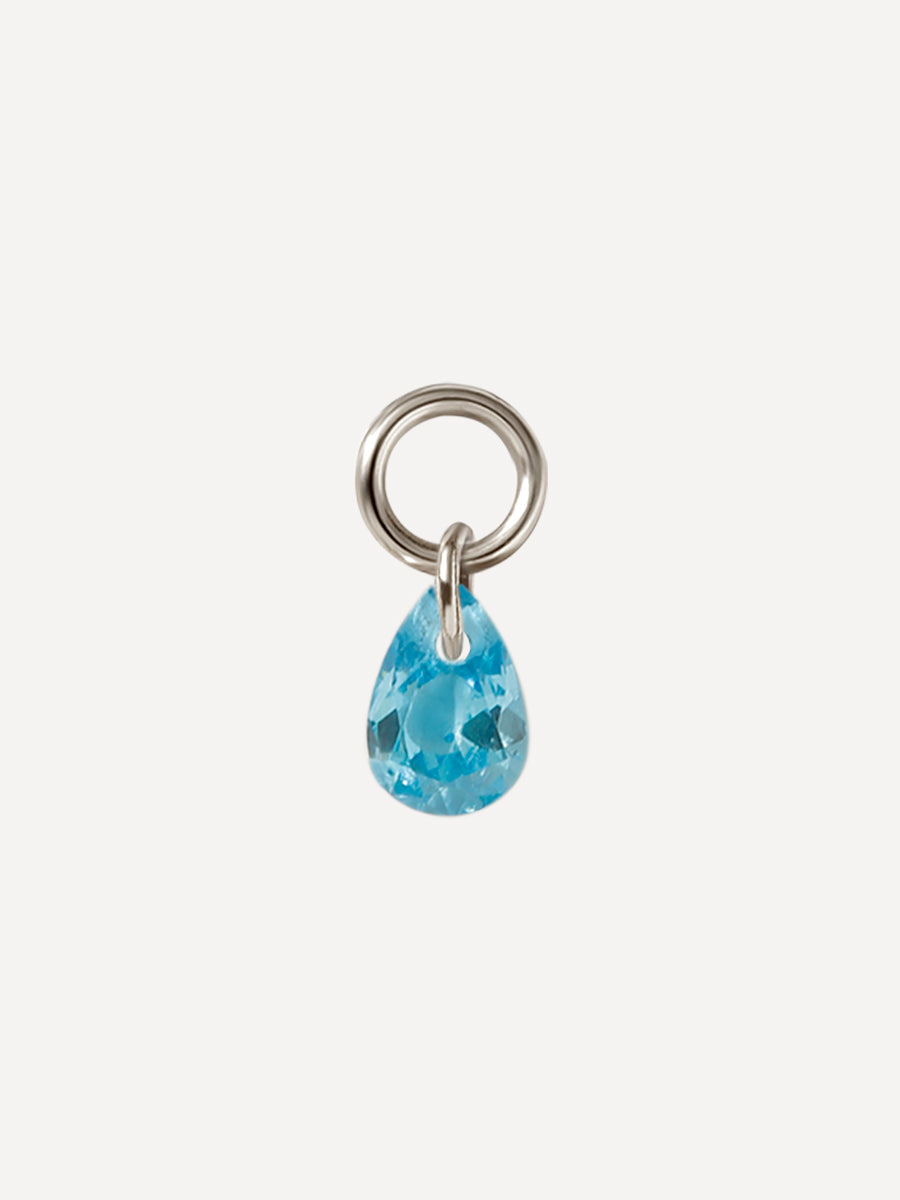 6x4mm Blue Drop Ohrring-Charm