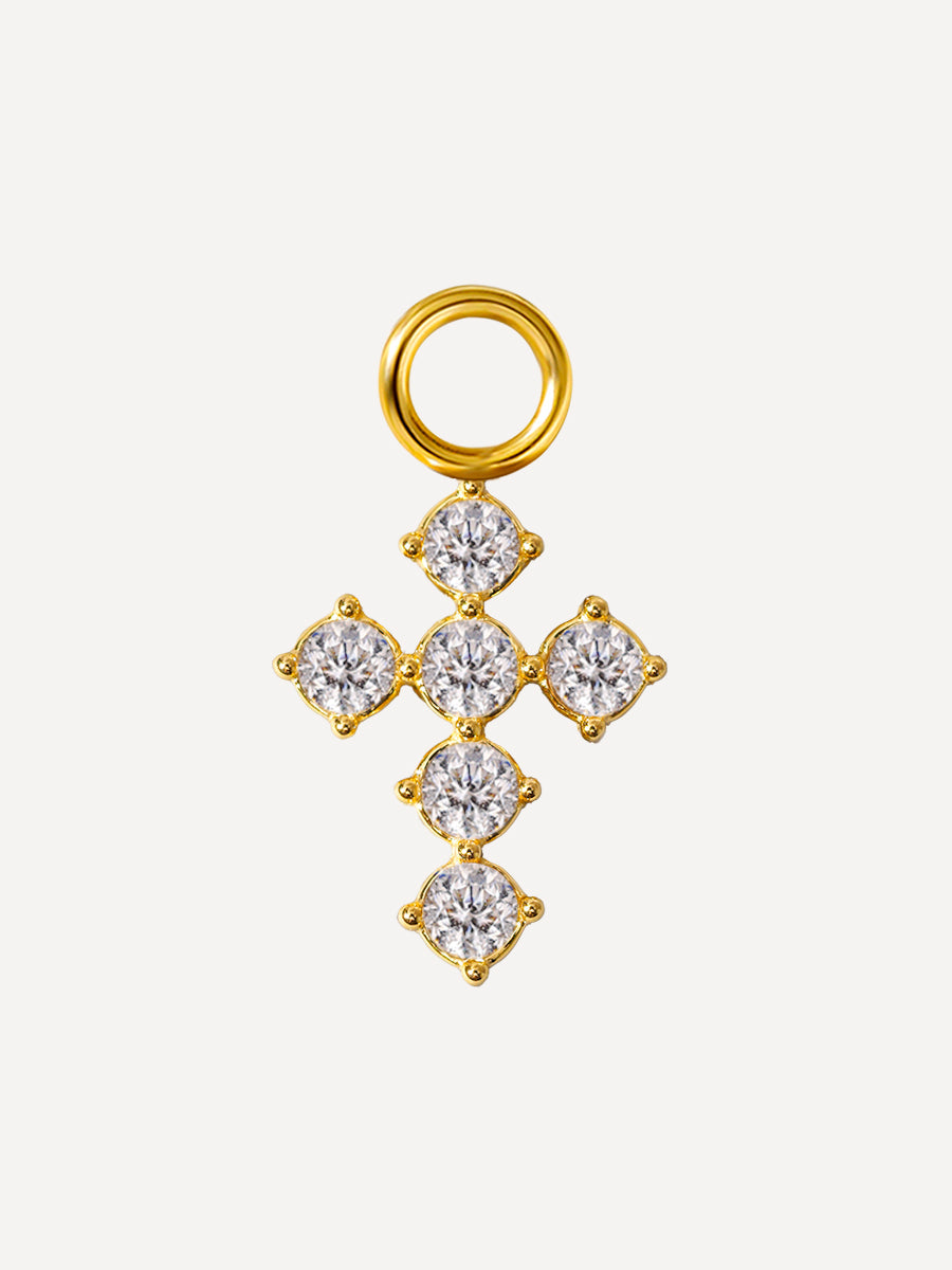 9x11,7mm Divine Cross Ohrring-Charm