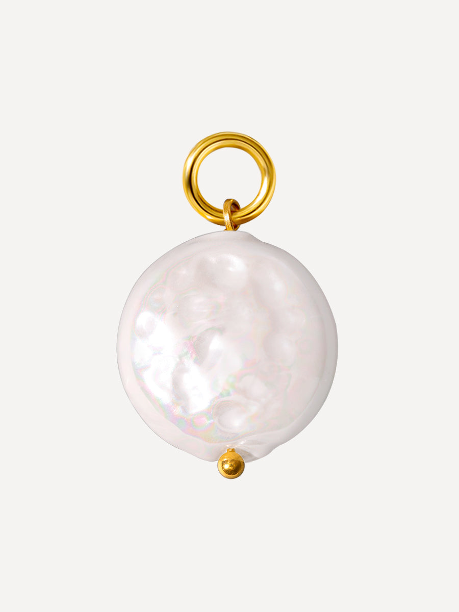 12x12mm Disc Pearl Ohrring-Charm