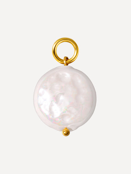12x12mm Disc Pearl Ohrring-Charm