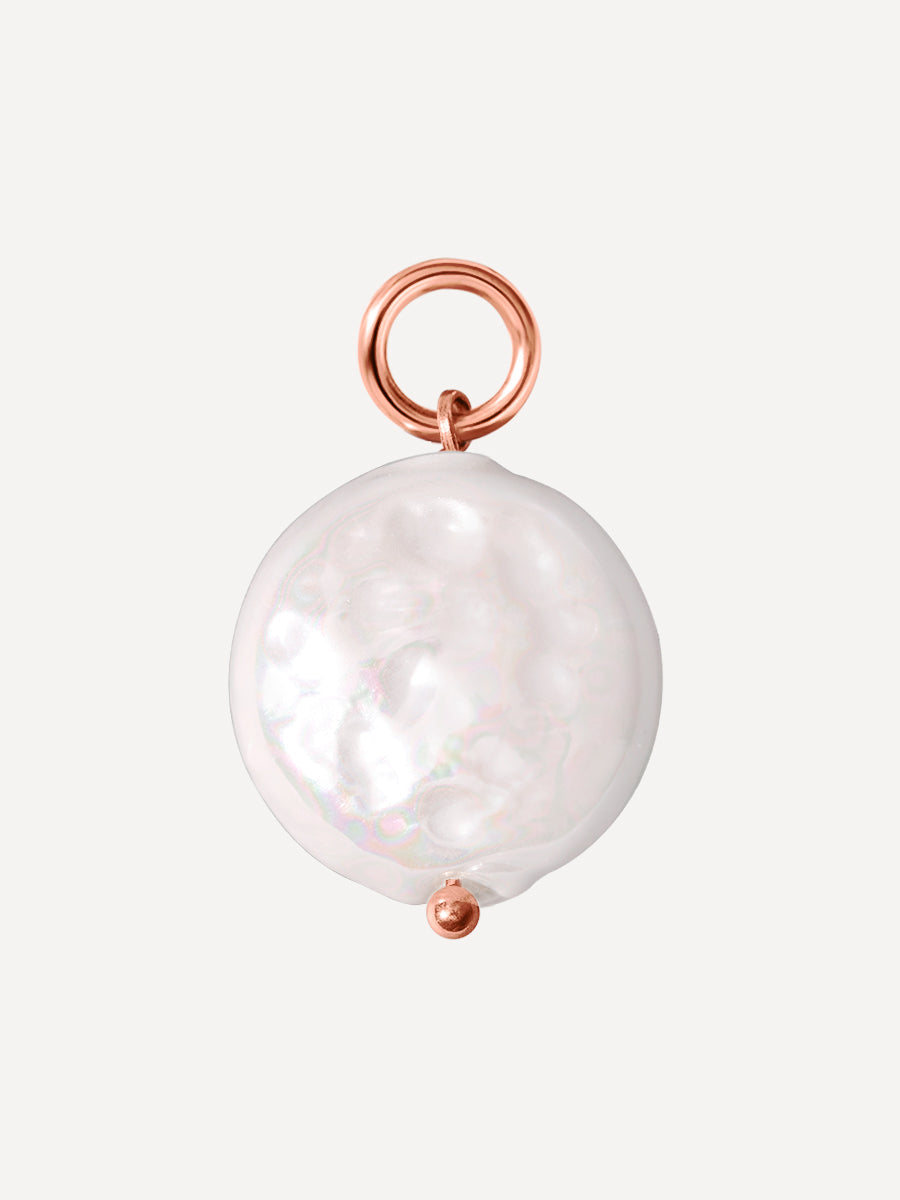 12x12mm Disc Pearl Ohrring-Charm