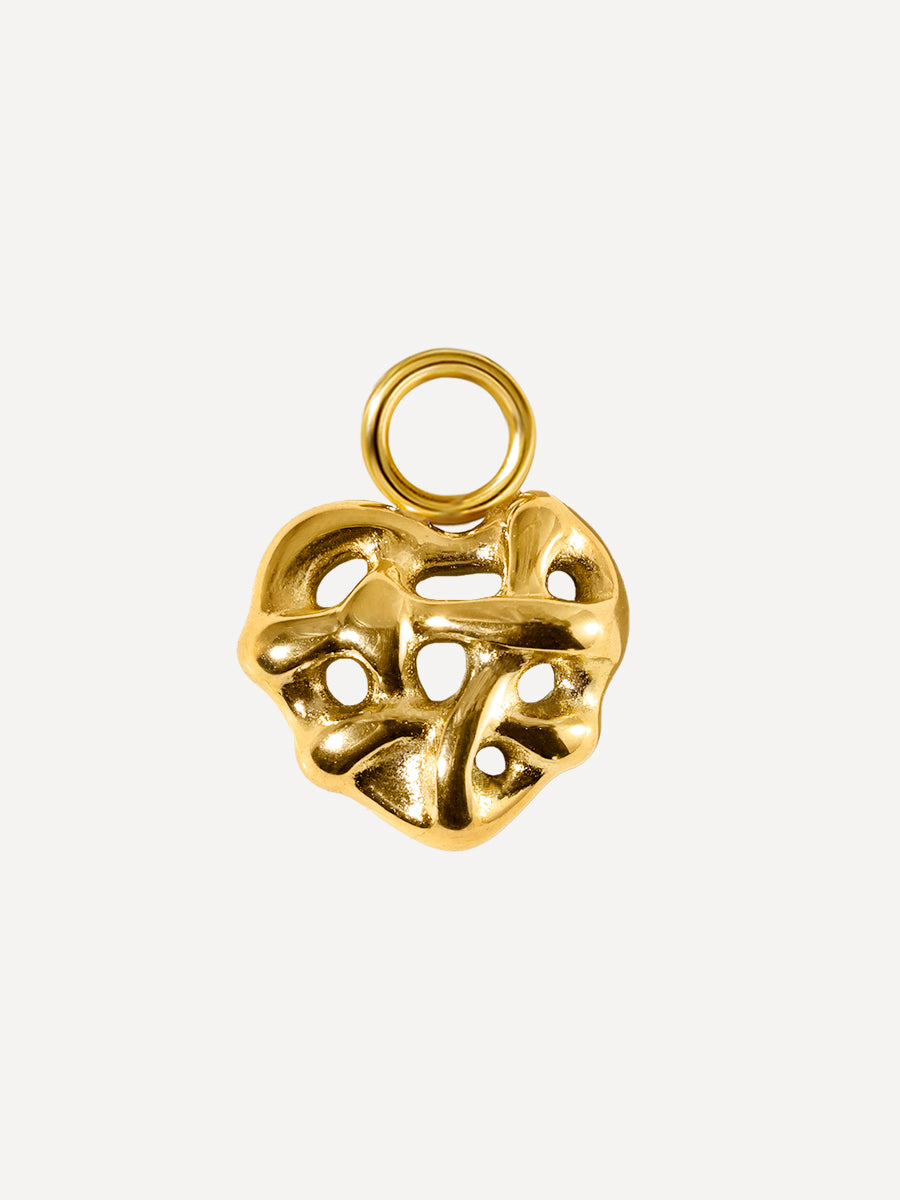 10,2x8,3mm Molten Heart Ohrring-Charm