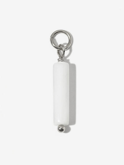 19x4mm Graceful Column White Ohrring-Charm