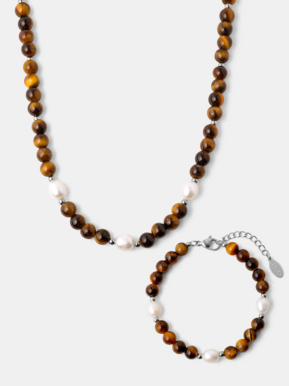 Dawn Pearl Tiger's Eye Set