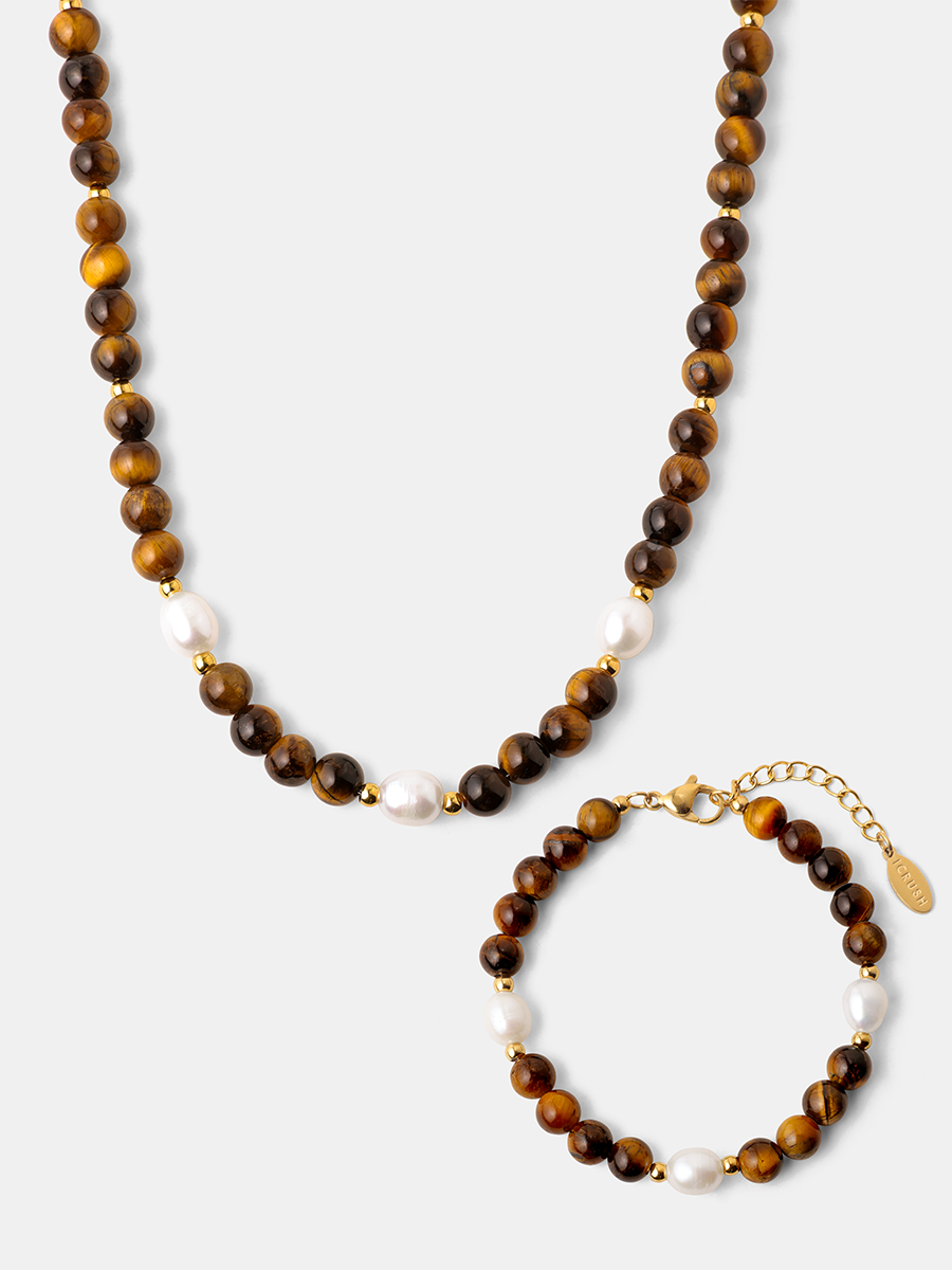 Dawn Pearl Tiger's Eye Set