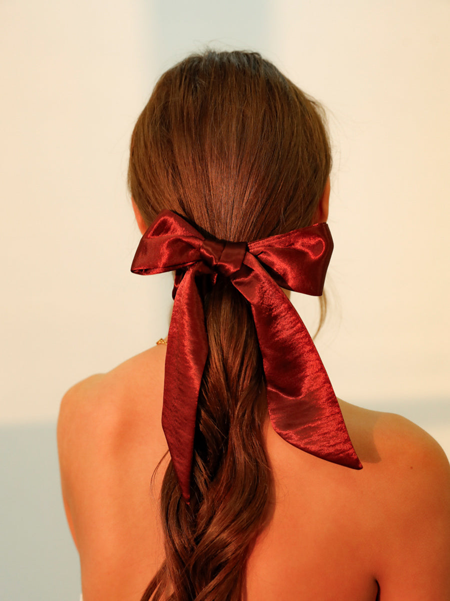 Graceful Bow Red Scrunchie
