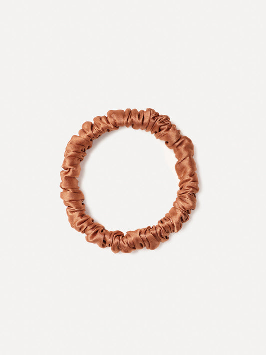 Serene Pure Silk Scrunchie Grayish-orange