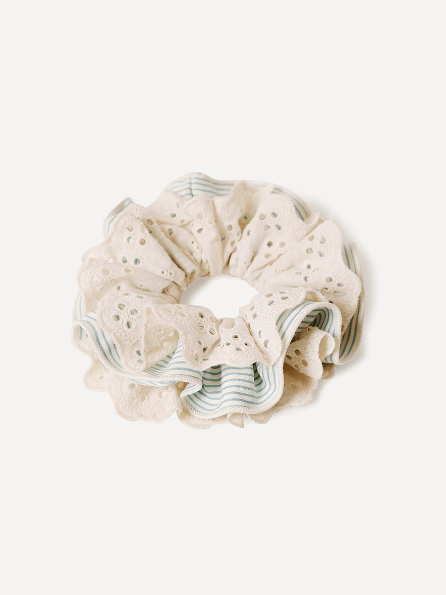 Floral Blue Scrunchie