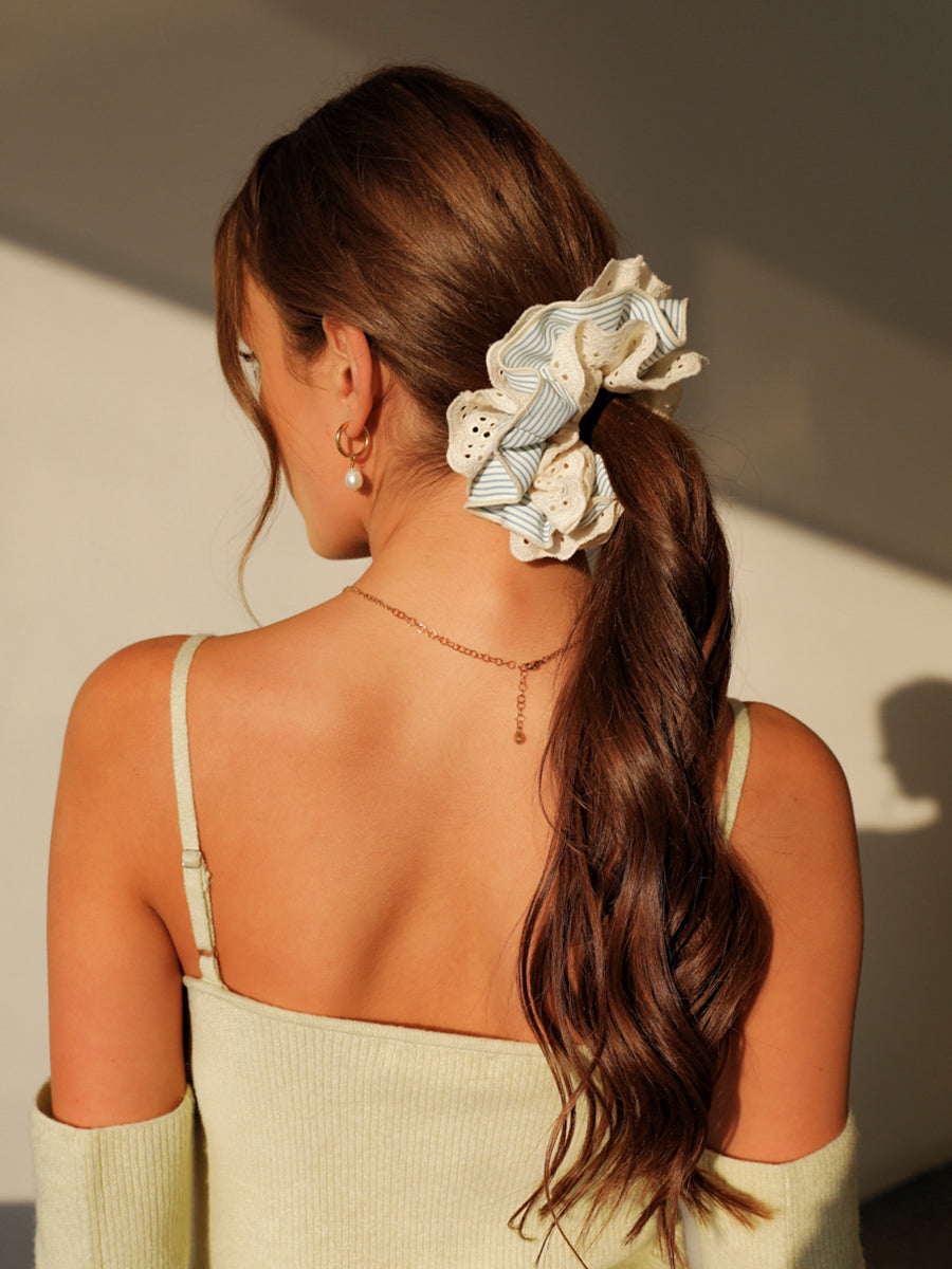 Floral Yellow Scrunchie