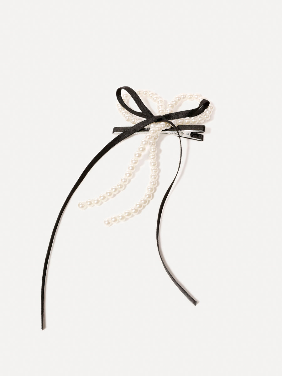 Pearl Ribbon Hairclip
