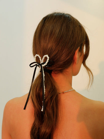 Pearl Ribbon Hairclip