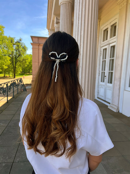 Pearl Ribbon Hairclip