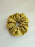 Fluffy Touch Pure Silk Scrunchie Olive Yellow