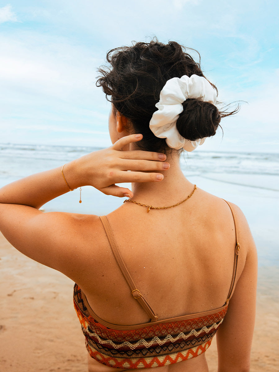 Fluffy Touch Pure Silk Scrunchie Black