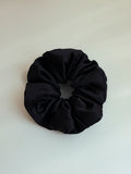 Fluffy Touch Pure Silk Scrunchie Black