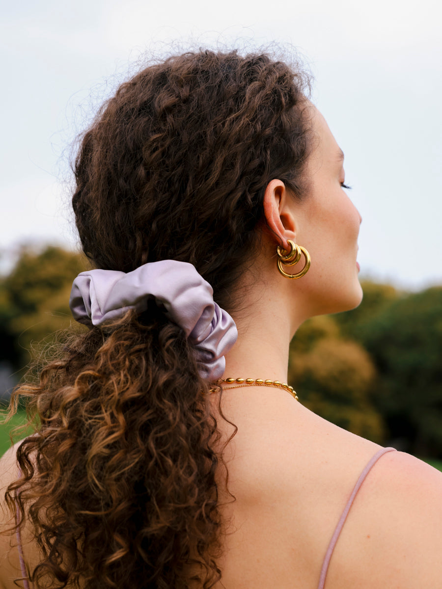 Fluffy Touch Pure Silk Scrunchie Champagne