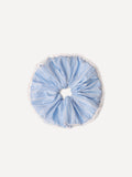 Lace Breeze Navy-striped Scrunchie