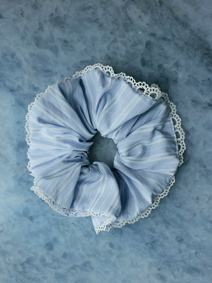Lace Breeze Navy-striped Scrunchie