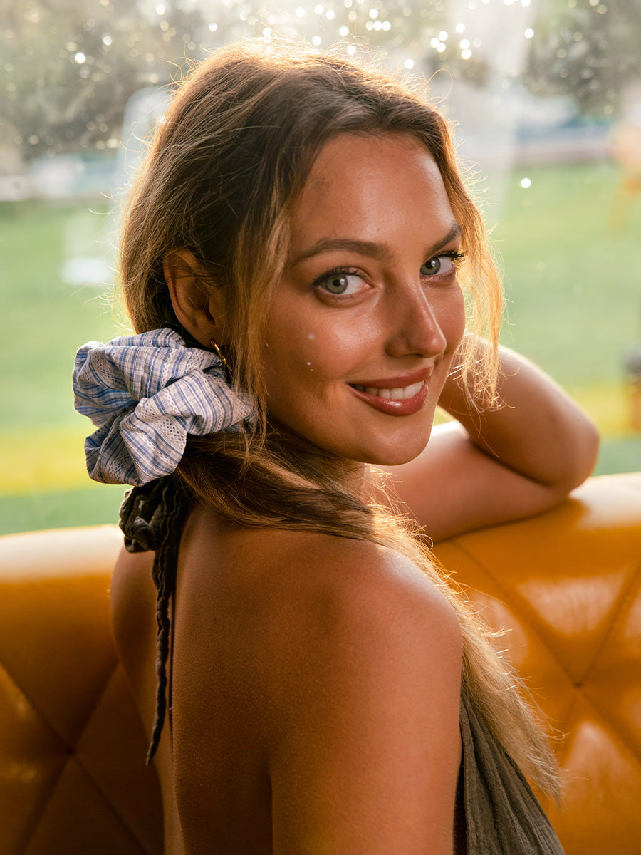 Sweet Lace Blue Scrunchie