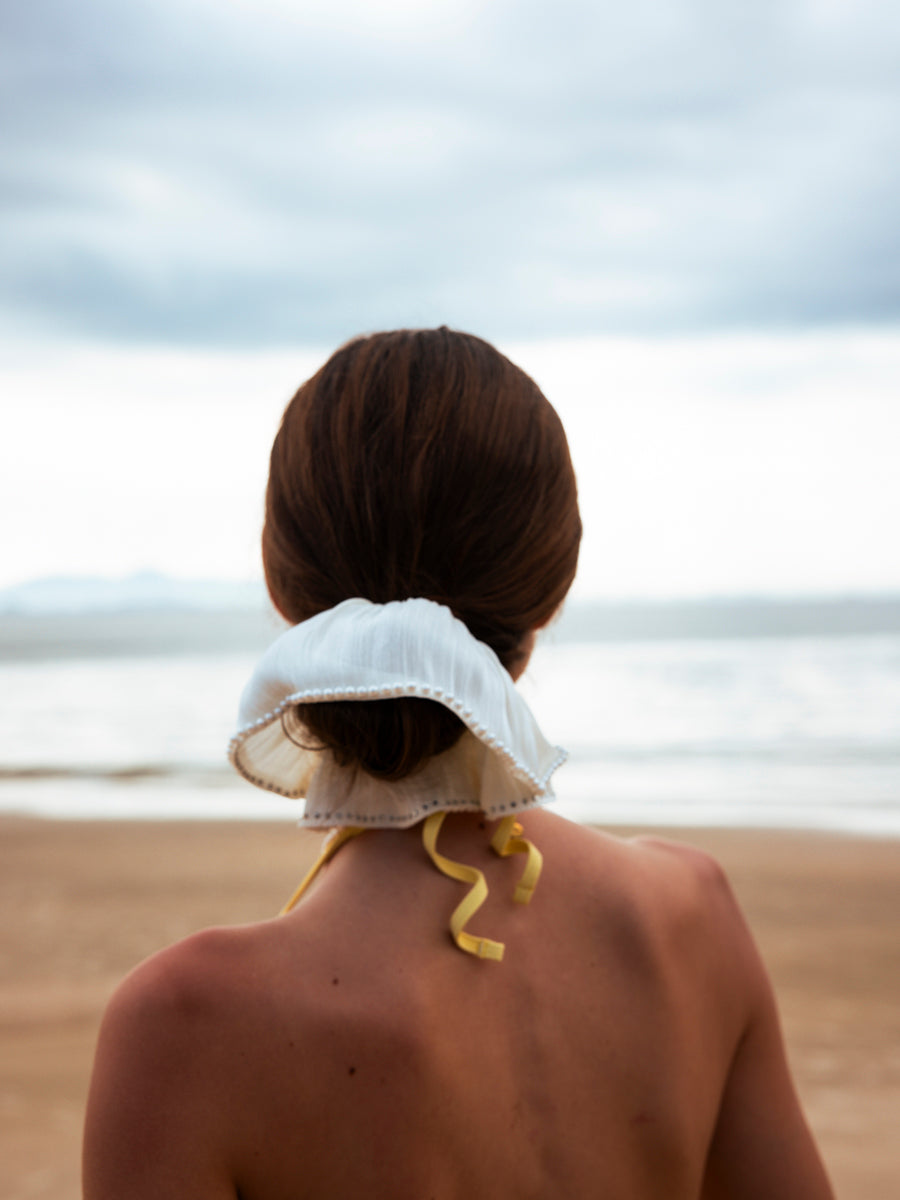 Pearl Grace White Scrunchie