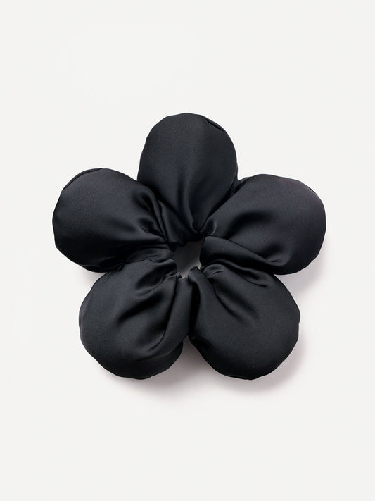 Cream Blossom Black Scrunchie