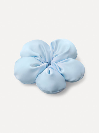 Cream Blossom Blue Scrunchie