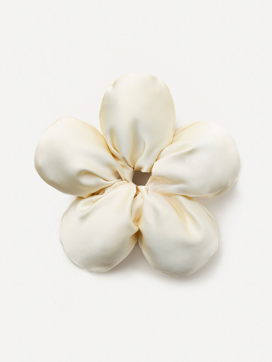Cream Blossom White Scrunchie