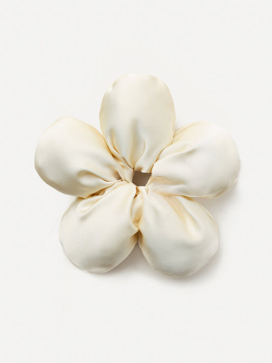 Cream Blossom White Scrunchie