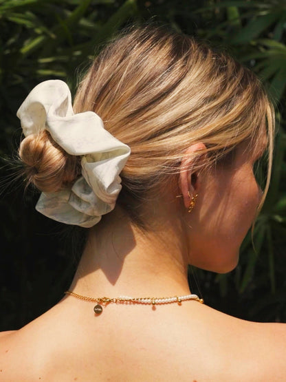 Serene Flow White Scrunchie