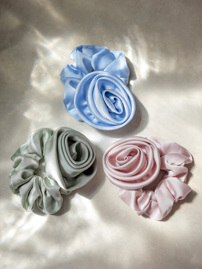 Eternal Rose Grey-green Scrunchie