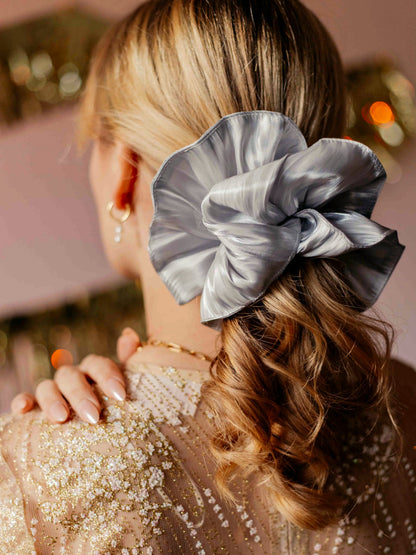 Delicate Wave Light Grey Scrunchie