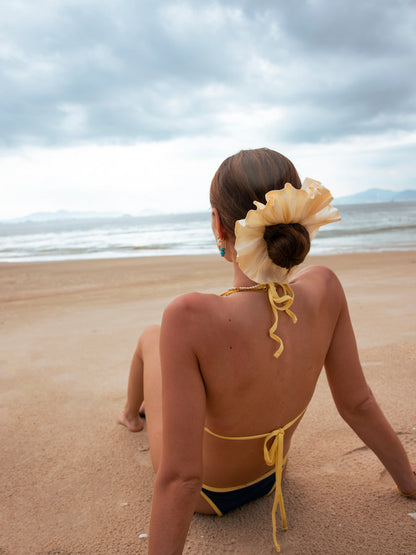 Delicate Wave White Scrunchie