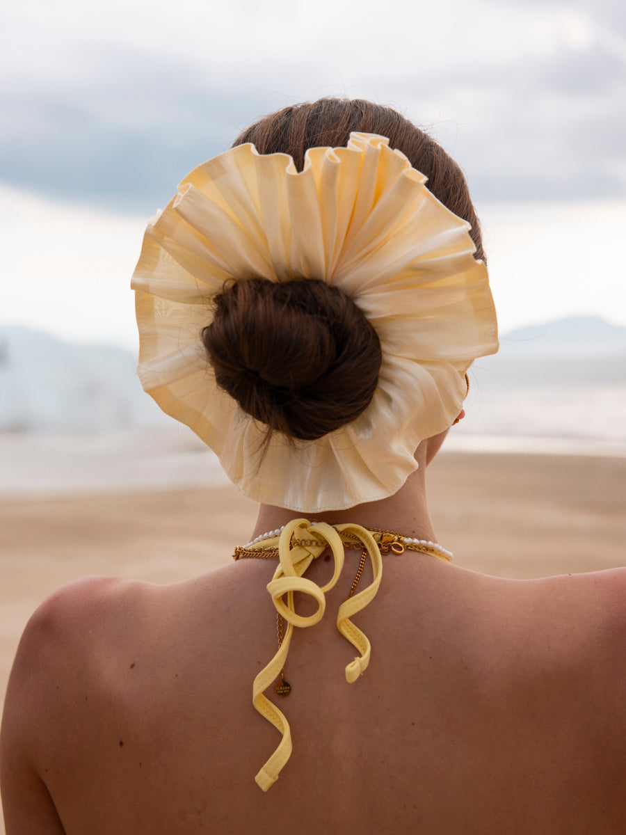 Delicate Wave Light Brown Scrunchie