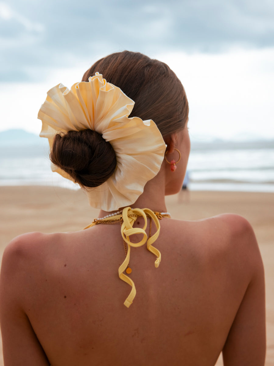 Delicate Wave Black Scrunchie