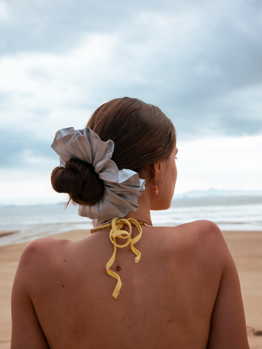 Delicate Wave Black Scrunchie