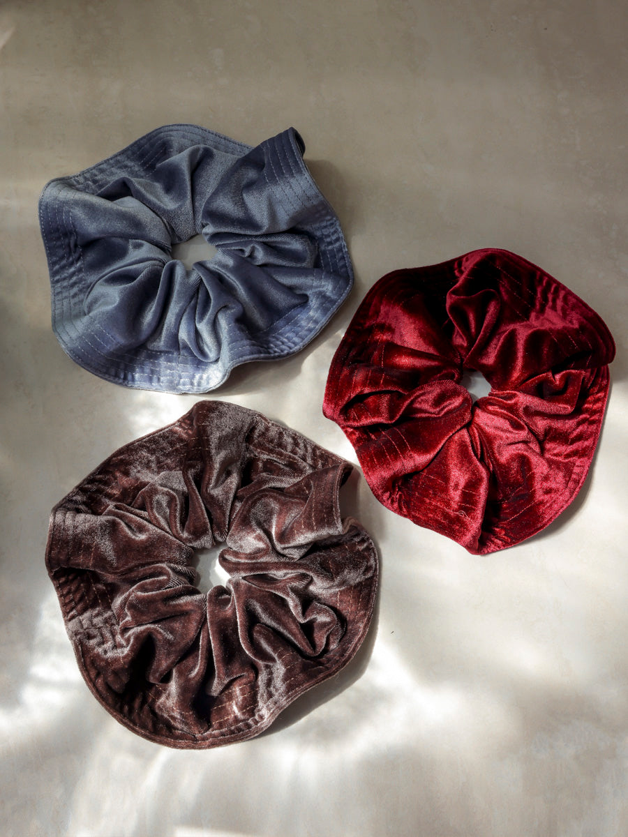 Luxe Velvet Blue Scrunchie