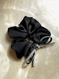 Shiny Pearl Black Scrunchie