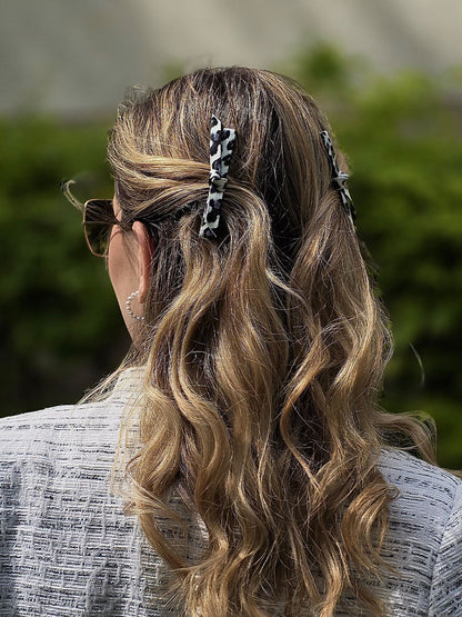 Trendy Charm White Leopard Set Hairpin