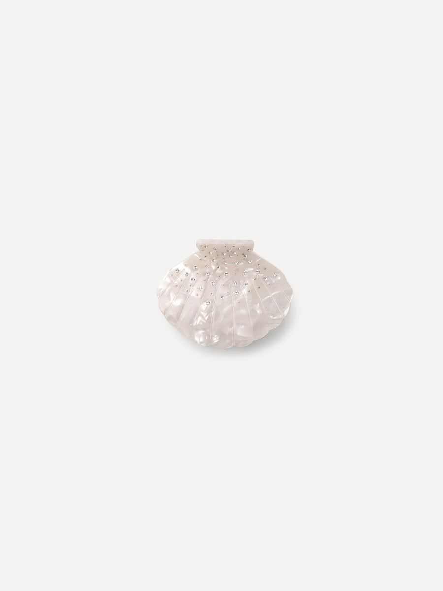 Lustrous Shell White Haarklammer